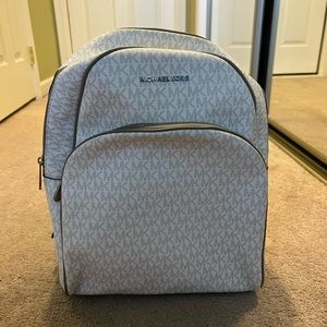 Michael Kors Grey and White Logo Backpack